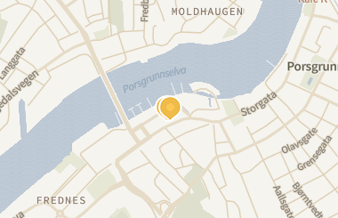 Kart med med nål på restaurantene