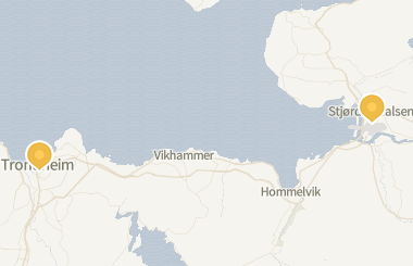 Kart med med nål på restaurantene